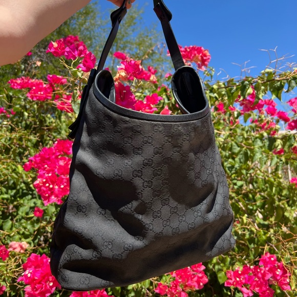 Authentic Gucci canvas hobo shoulder bag - Picture 5 of 12